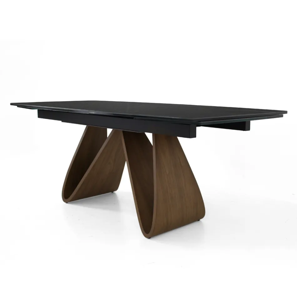 Tavolo Allugabile a 276 cm in Ceramica Noir Desir Made in Italy - Equatore Viadurini