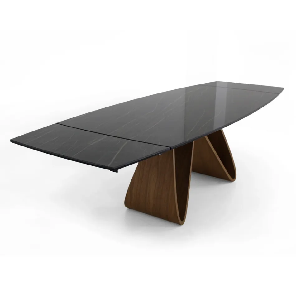 Tavolo Allugabile a 276 cm in Ceramica Noir Desir Made in Italy - Equatore Viadurini