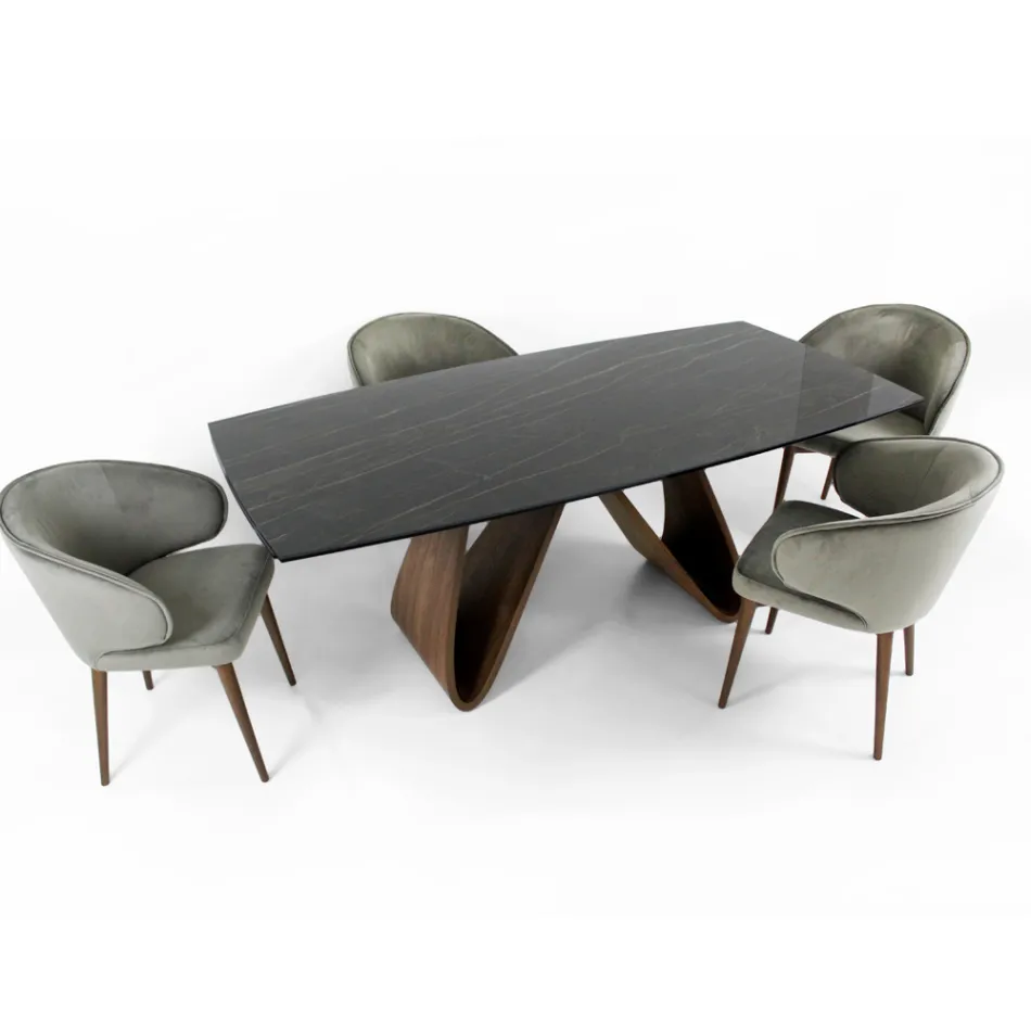 Tavolo Allugabile a 276 cm in Ceramica Noir Desir Made in Italy - Equatore Viadurini