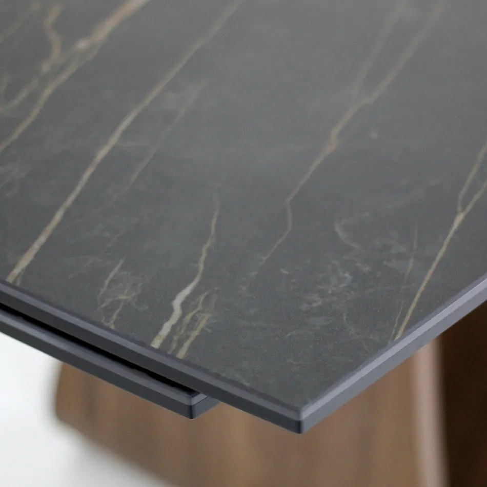 Tavolo Allugabile a 276 cm in Ceramica Noir Desir Made in Italy - Equatore Viadurini