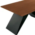 Tavolo Allungabile 160/240x90 cm Realizzato in Noce e Ferro - Nodo Viadurini
