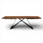 Tavolo Allungabile 160/240x90 cm Realizzato in Noce e Ferro - Nodo Viadurini