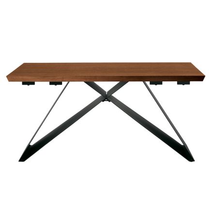 Tavolo Allungabile 160/240x90 cm Realizzato in Noce e Ferro - Nodo Viadurini