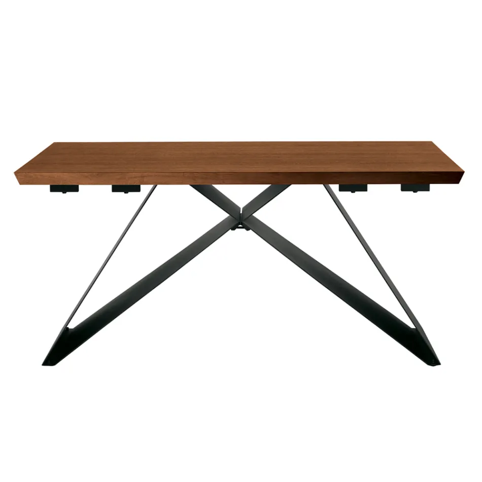Tavolo Allungabile 160/240x90 cm Realizzato in Noce e Ferro - Nodo Viadurini