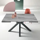 Tavolo Allungabile 160/240x91 cm in Pietra Sinterizzata Effetto Marmo - Palazzo Viadurini