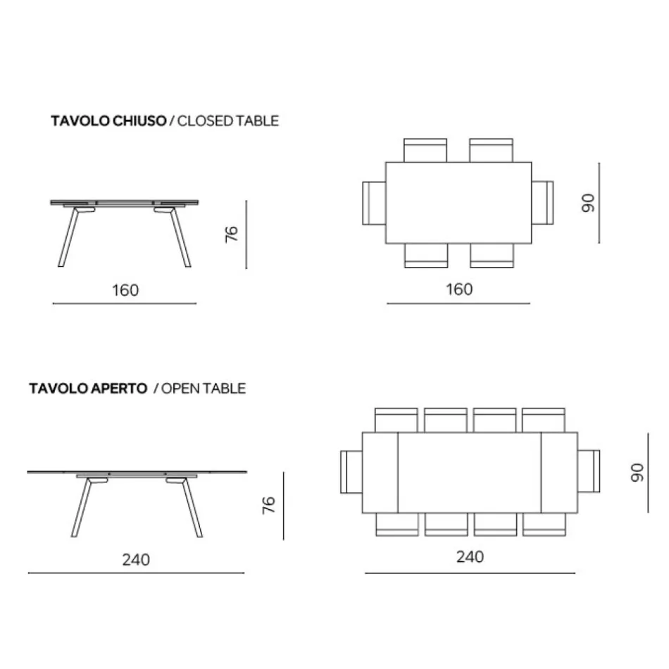 Tavolo Allungabile 160/240x91 cm in Vetro Fumè e Base in Metallo Nero - Colonna Viadurini