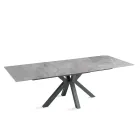 Tavolo Allungabile 180/240x100 cm in Pietra Sinterizzata Effetto Marmo - Loggia Viadurini