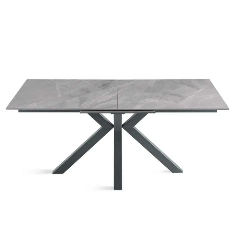 Tavolo Allungabile 180/240x100 cm in Pietra Sinterizzata Effetto Marmo - Loggia Viadurini