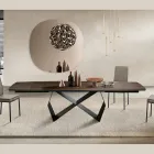Tavolo Allungabile 200/300x100 in Rovere Impiallacciato e Metallo - Incrocio Viadurini
