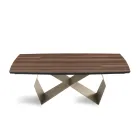 Tavolo Allungabile 200/300x100 in Rovere Impiallacciato e Metallo - Incrocio Viadurini