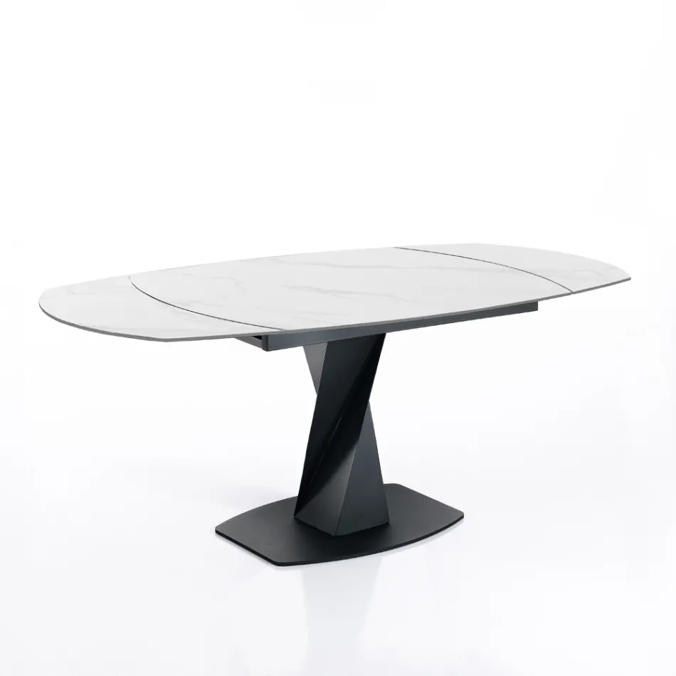 Tavolo Allungabile a 165 cm in Metallo e Ceramica - Boccanera Viadurini