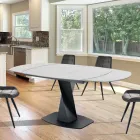 Tavolo Allungabile a 165 cm in Metallo e Ceramica - Boccanera Viadurini