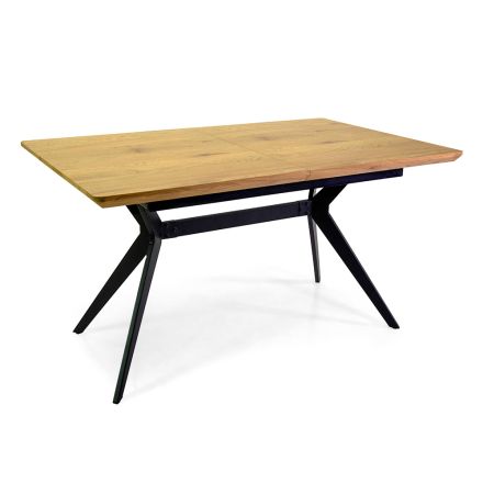 Tavolo Allungabile a 180 cm in MDF Effetto Legno con Venatura in Rilievo - Schiuma Viadurini
