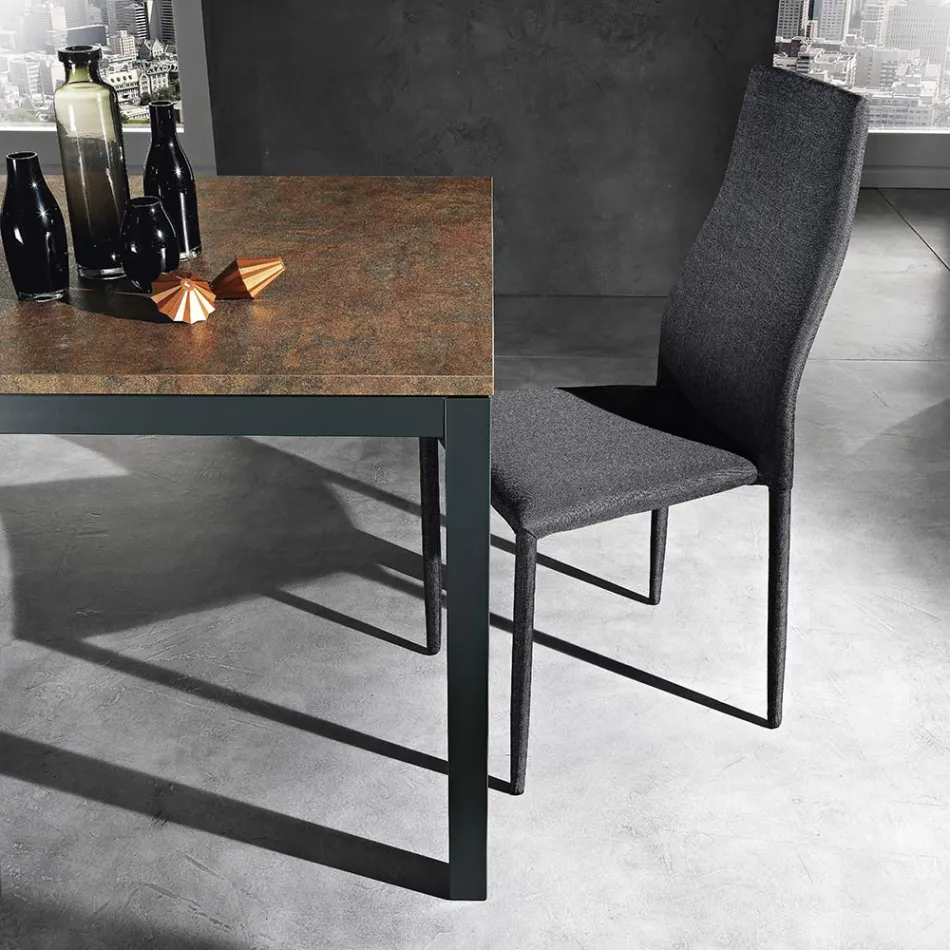 Tavolo Allungabile a 180 cm in Metallo Antracite Made in Italy - Beatrise Viadurini