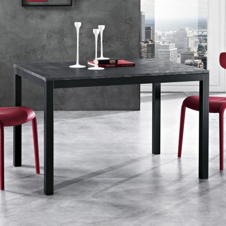 Tavolo Allungabile a 180 cm in Metallo Antracite Made in Italy - Beatrise Viadurini