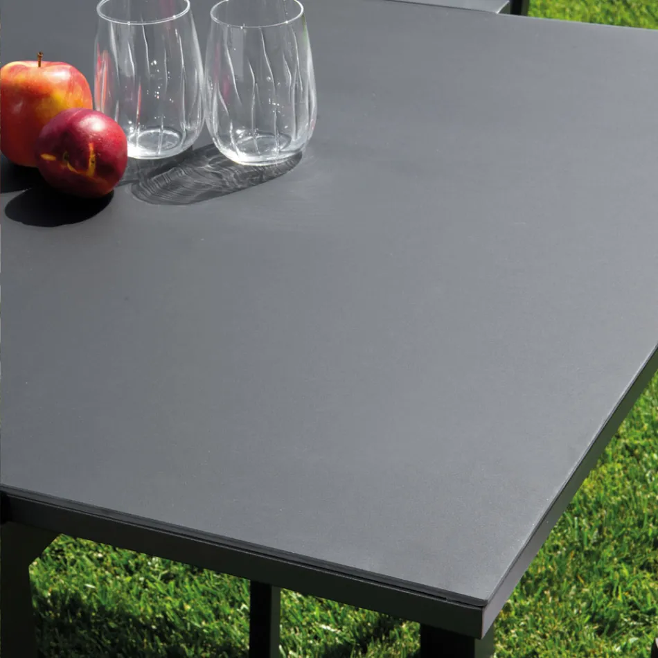 Tavolo Allungabile a 180 cm o 220 cm con Piano in Vetro Temprato - Cartellina Viadurini