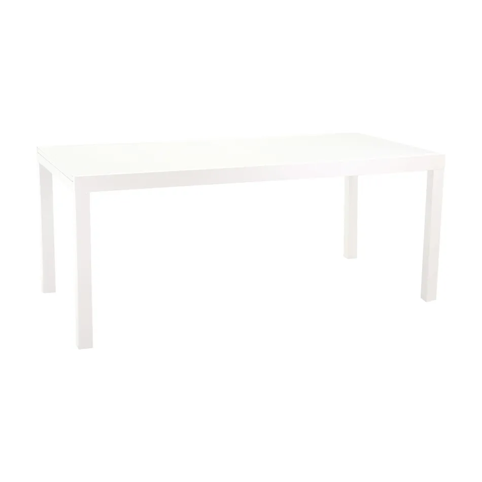 Tavolo Allungabile a 180 cm o 220 cm con Piano in Vetro Temprato - Cartellina Viadurini
