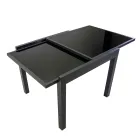 Tavolo Allungabile a 180 cm o 220 cm con Piano in Vetro Temprato - Cartellina Viadurini