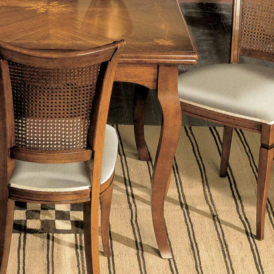 Tavolo Allungabile a 200 cm con 4 Sedie in Legno Bassano Made in Italy - Ambra Viadurini