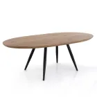 Tavolo Allungabile a 200 cm con Gambe in Metallo Nero - Litio Viadurini
