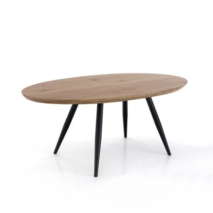 Tavolo Allungabile a 200 cm con Gambe in Metallo Nero - Litio Viadurini