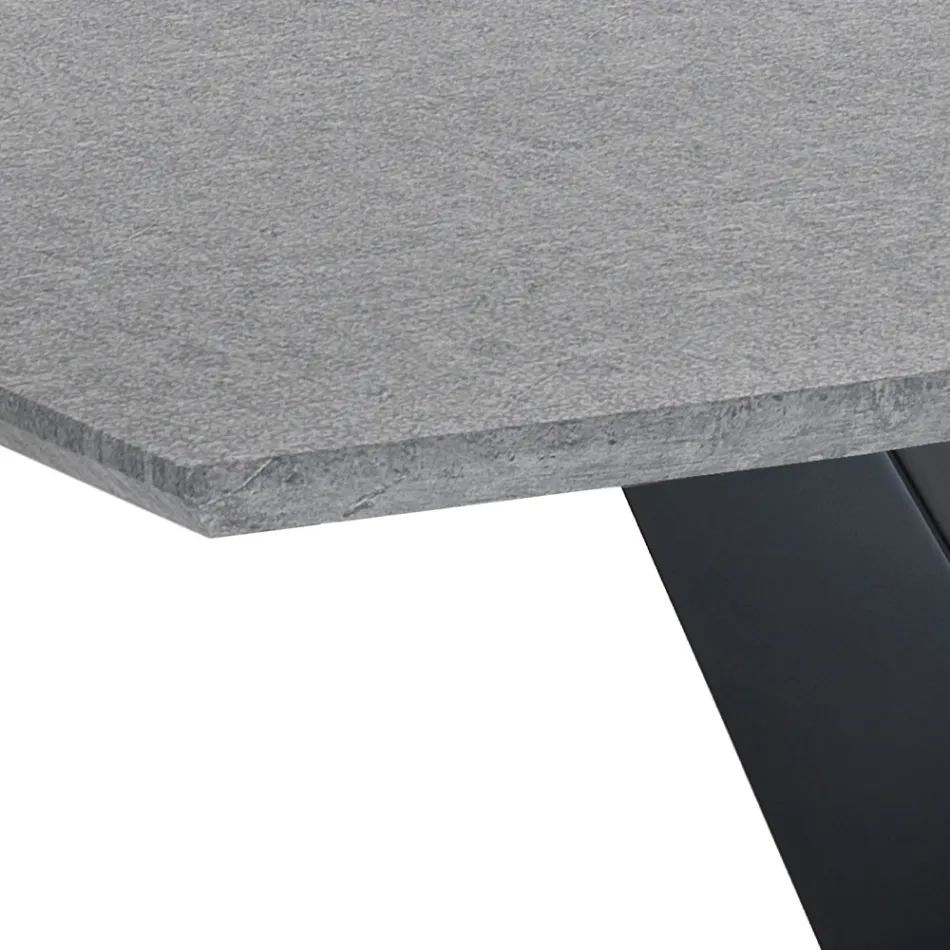 Tavolo Allungabile a 200 cm in MDF Cemento - Olmio Viadurini