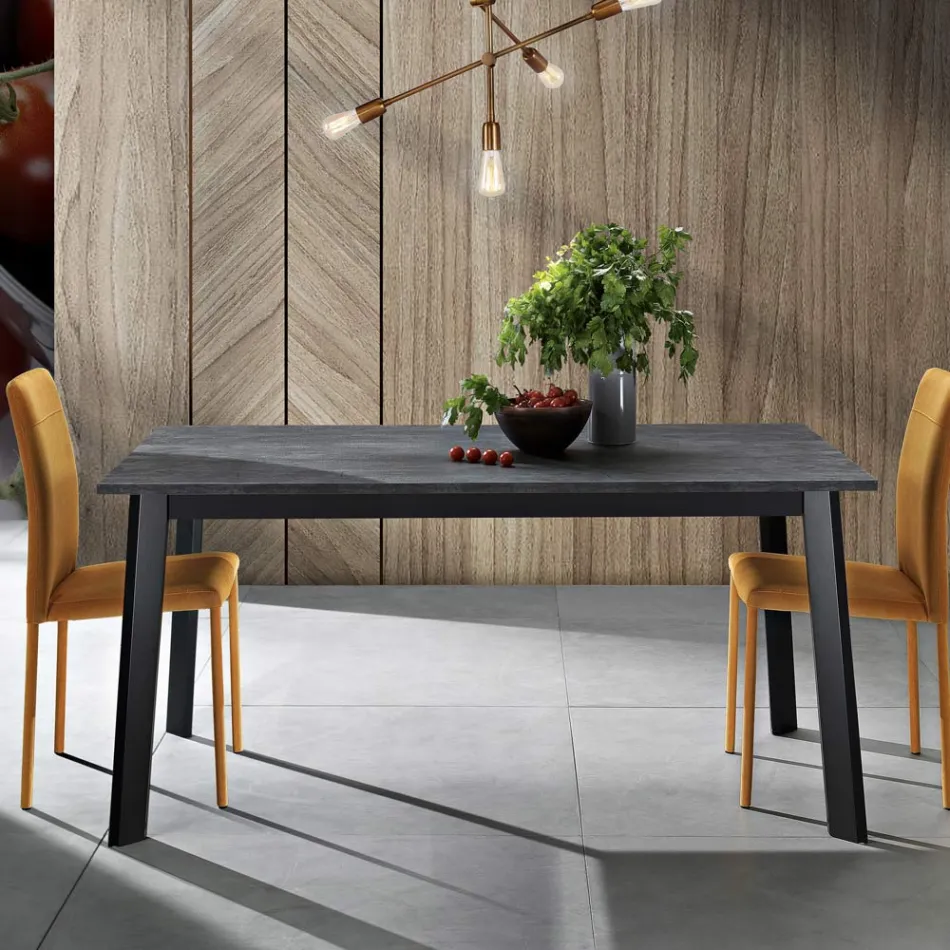 Tavolo Allungabile a 220 cm con Base Faggio Grafite Made in Italy - Toles Viadurini