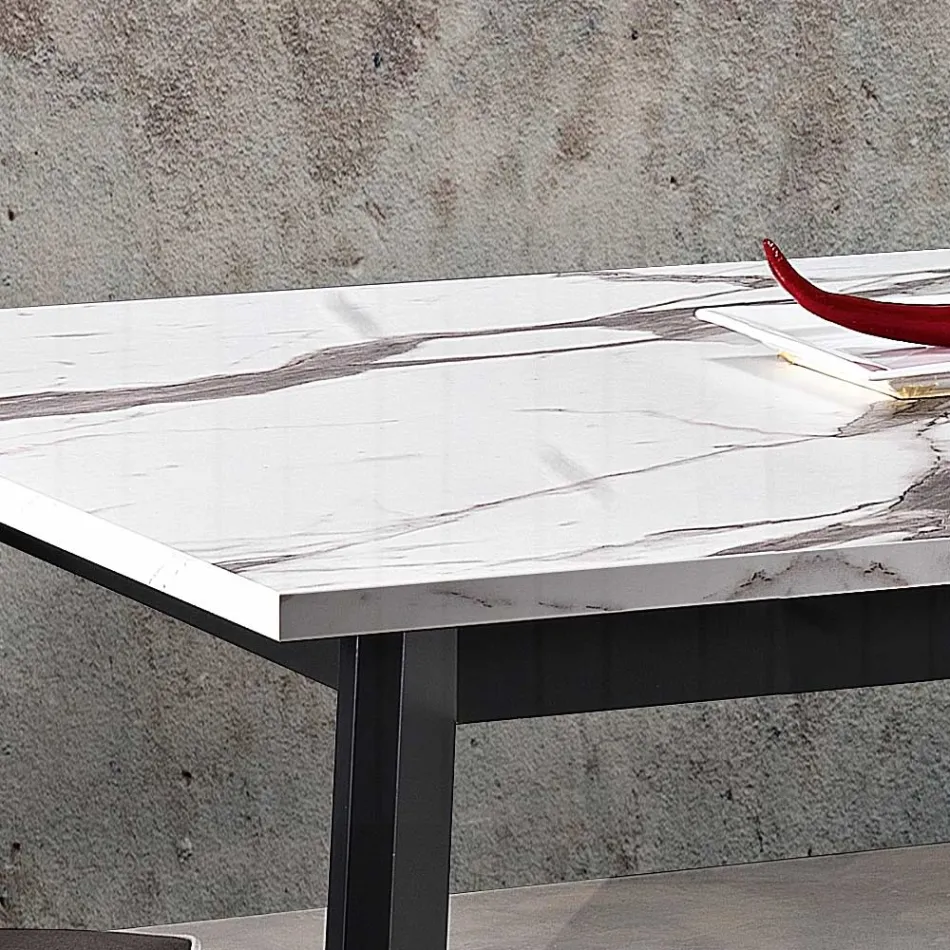 Tavolo Allungabile a 220 cm con Base Faggio Grafite Made in Italy - Toles Viadurini