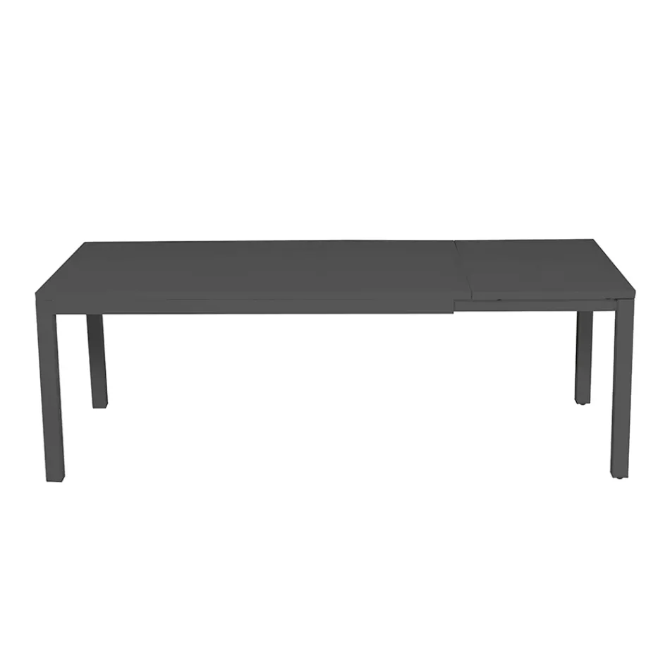 Tavolo Allungabile a 220 cm in Alluminio Antracite per il Giardino - Forbici Viadurini