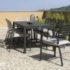 Tavolo Allungabile a 220 cm in Alluminio Antracite per il Giardino - Forbici Viadurini