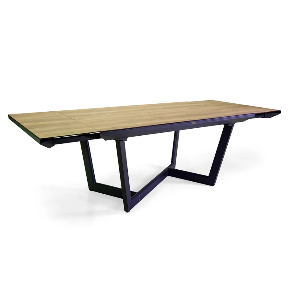 Tavolo Allungabile a 240 cm in Alluminio con Piano in HPL - Righello Viadurini