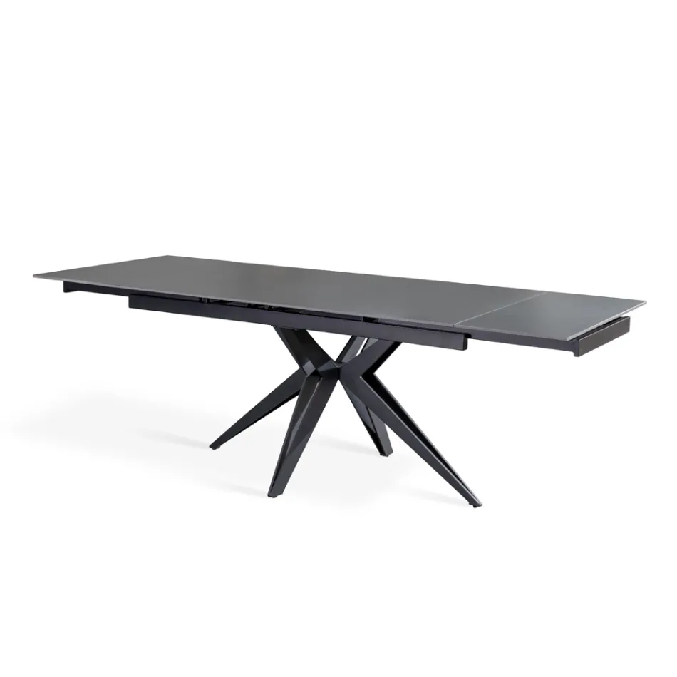 Tavolo Allungabile a 240 cm in Ceramica e Base in Metallo - Bouquet Viadurini