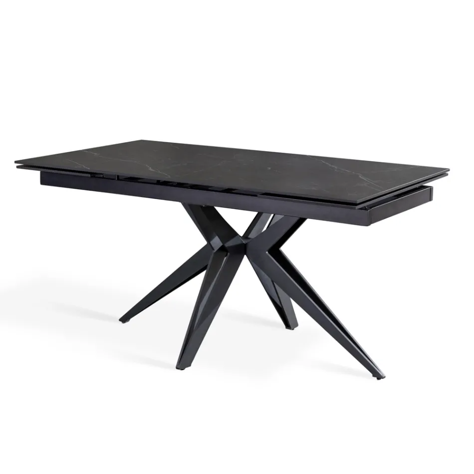 Tavolo Allungabile a 240 cm in Ceramica e Base in Metallo - Bouquet Viadurini
