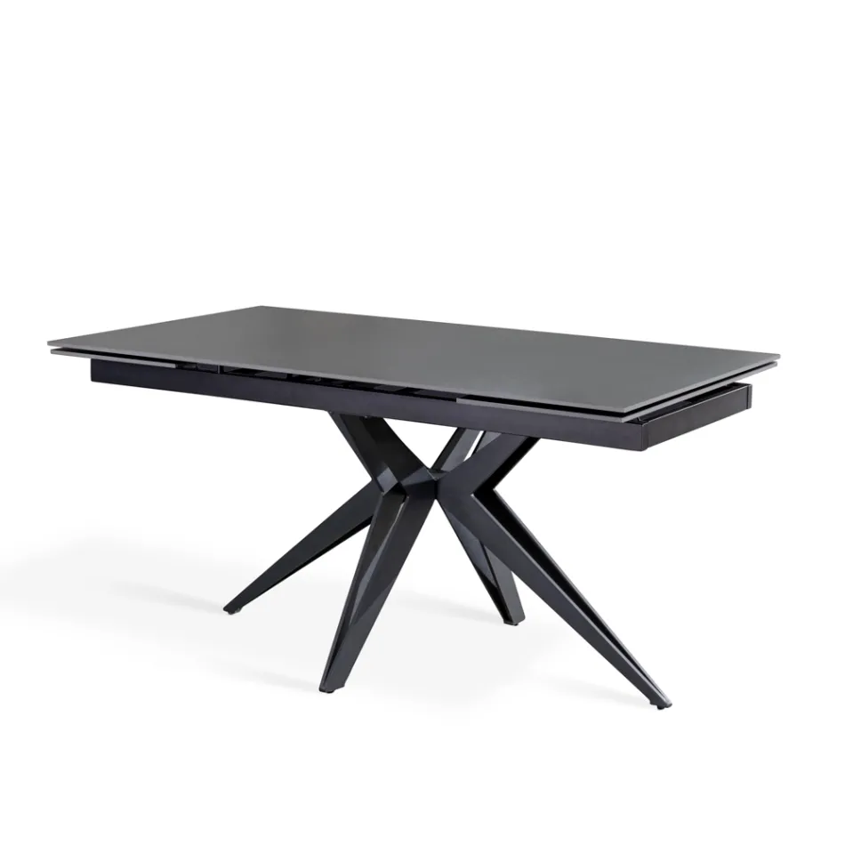 Tavolo Allungabile a 240 cm in Ceramica e Base in Metallo - Bouquet Viadurini