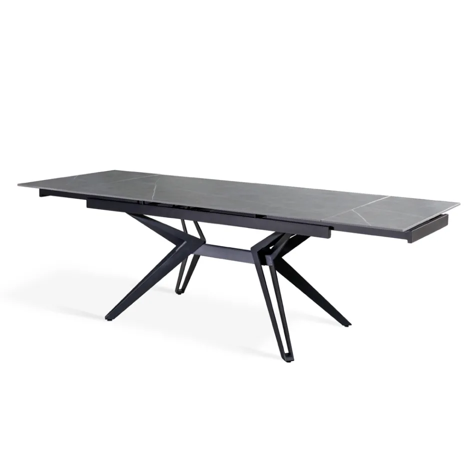 Tavolo Allungabile a 240 cm in Ceramica e Metallo - Bouquet Viadurini