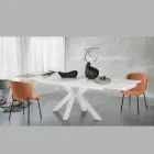Tavolo Allungabile a 240 cm in Ceramica Finitura Marmo Onice Lucido - Piemonte Viadurini