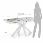 Tavolo Allungabile a 240 cm in Ceramica Finitura Marmo Onice Lucido - Piemonte Viadurini