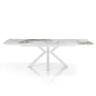 Tavolo Allungabile a 240 cm in Ceramica Finitura Marmo Onice Lucido - Piemonte Viadurini