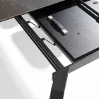 Tavolo Allungabile a 240 cm in Metallo e Piano in Vetro Ceramica - Lumera Viadurini