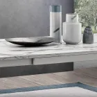 Tavolo Allungabile a 260 cm con Piano in Melaminico Finitura Calacatta - Shaila Viadurini