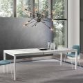 Tavolo Allungabile a 260 cm con Piano in Melaminico Finitura Calacatta - Shaila