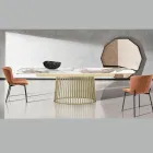 Tavolo Allungabile a 260 cm in Ceramica Finitura Marmo e Metallo - Veneto Viadurini