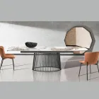 Tavolo Allungabile a 260 cm in Ceramica Finitura Marmo e Metallo - Veneto Viadurini