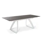 Tavolo Allungabile a 270 cm con Piano in HPL e Base in Alluminio - Villongo Viadurini
