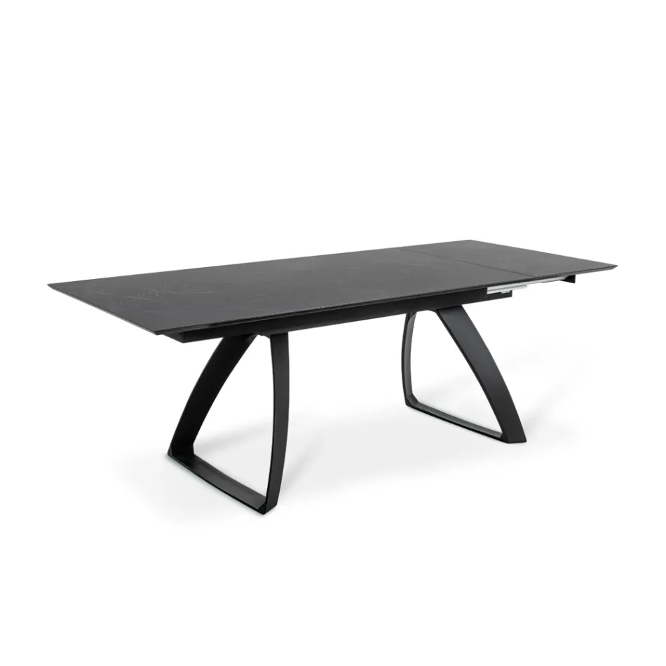 Tavolo Allungabile a 270 cm con Piano in HPL e Base in Alluminio - Villongo Viadurini