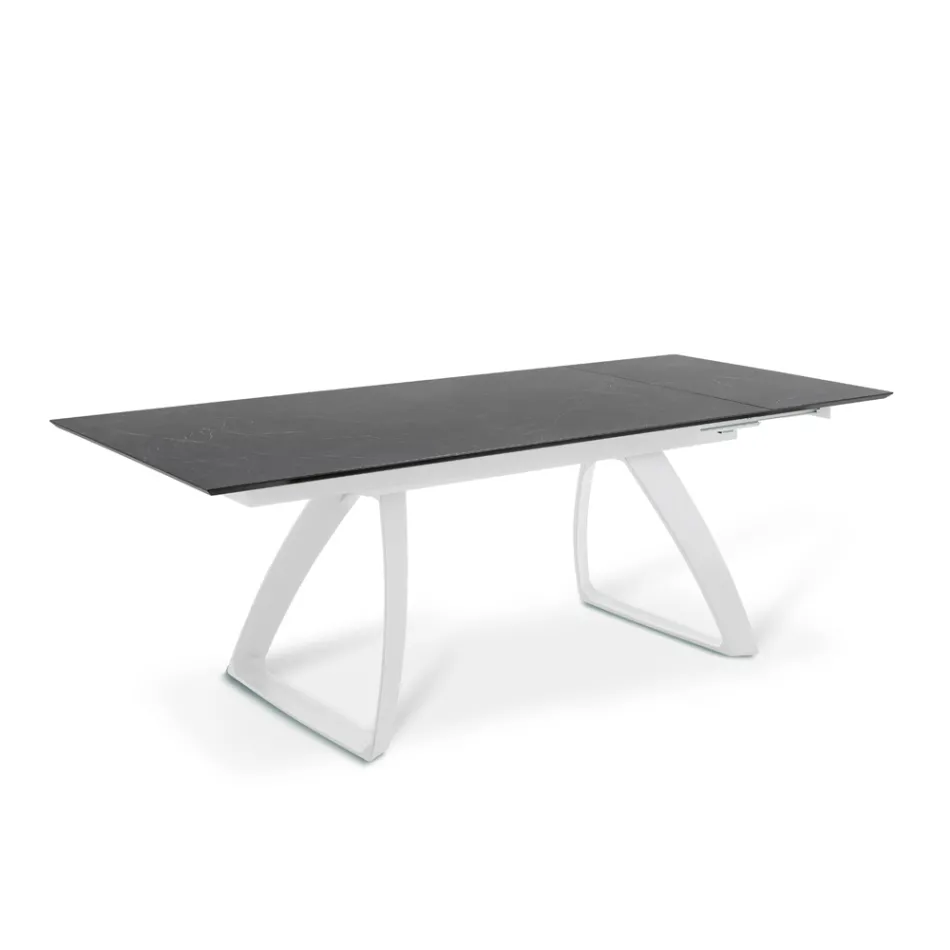 Tavolo Allungabile a 270 cm con Piano in HPL e Base in Alluminio - Villongo Viadurini