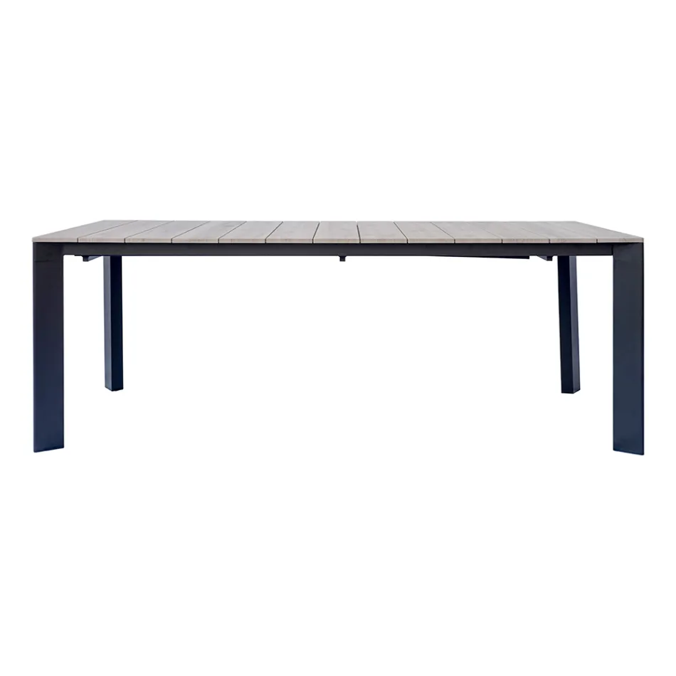 Tavolo Allungabile a 276 cm con in Alluminio Effetto Legno - Ovara Viadurini