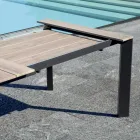 Tavolo Allungabile a 276 cm con in Alluminio Effetto Legno - Ovara Viadurini