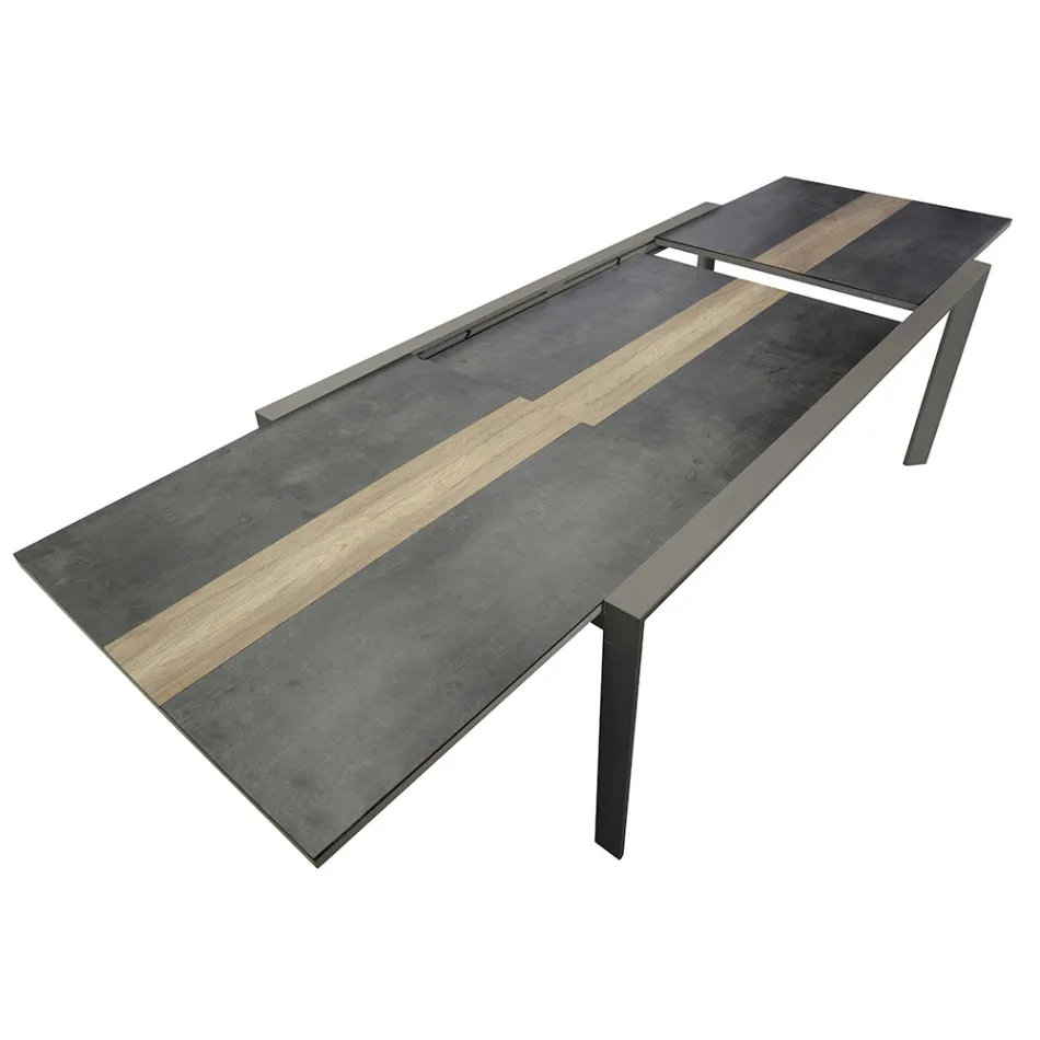 Tavolo Allungabile a 300 cm in Alluminio con Inserto in HPL - Righello Viadurini