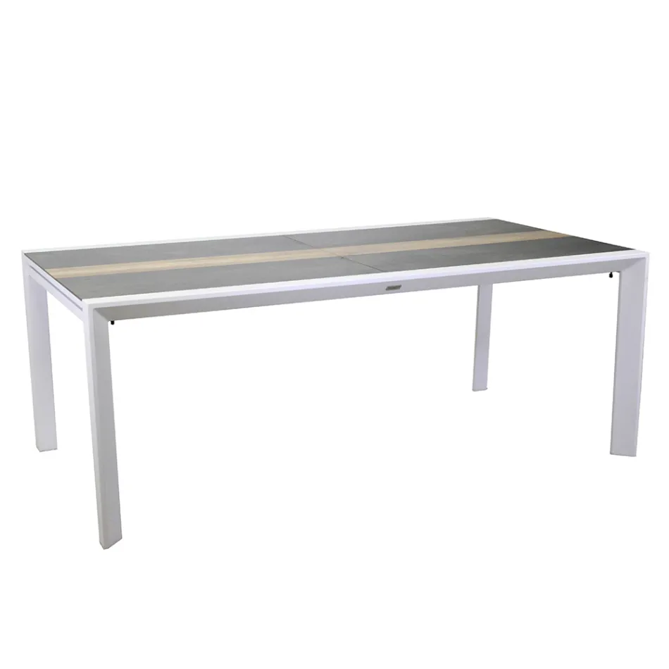 Tavolo Allungabile a 300 cm in Alluminio con Inserto in HPL - Righello Viadurini